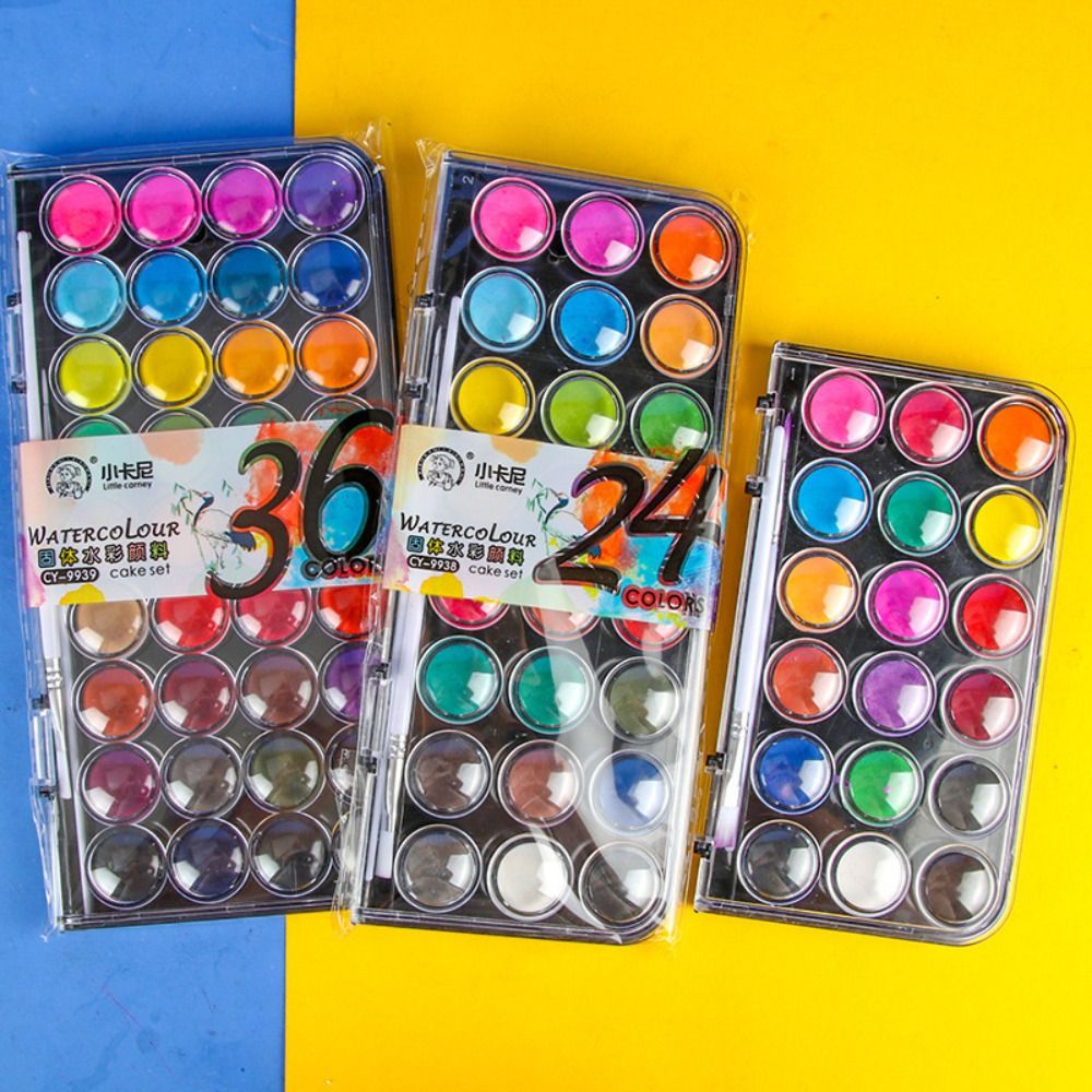 Watercolor Paint Set Solid Pigment - 12/18/24/36 Renk Katı Suluboya Boya Seti