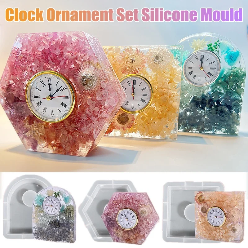 Silicone Epoxy Resin Molds Set - Saat Süs Seti silikon kalıp Saat