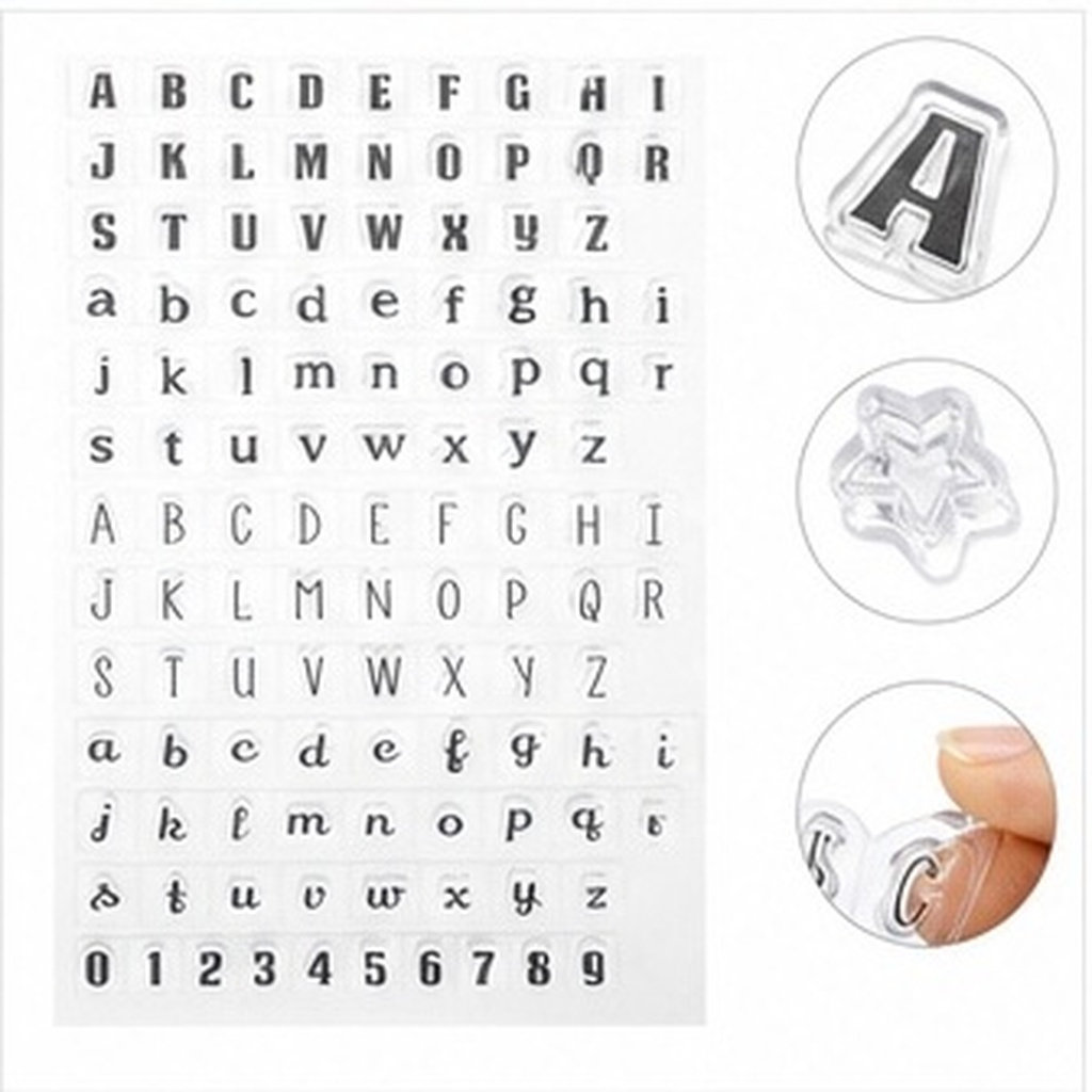 Clear Silicone Stamps For Card Making - 4 Adet Şeffaf Silikon Alfabe Şablonu,
