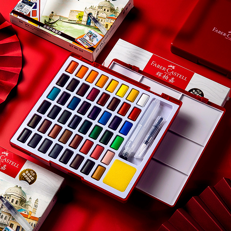 Watercolor Paint Set Solid Pigment - 24/36/48 Renk Katı Suluboya Boya Seti