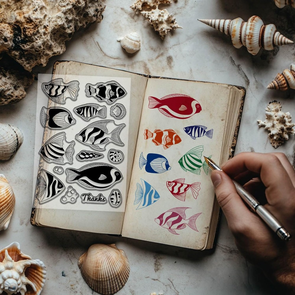 Yaz Okyanus Palyaço Balığı Tem - Clear Silicone Stamps For Card Making incelemesi ve fiyatı
