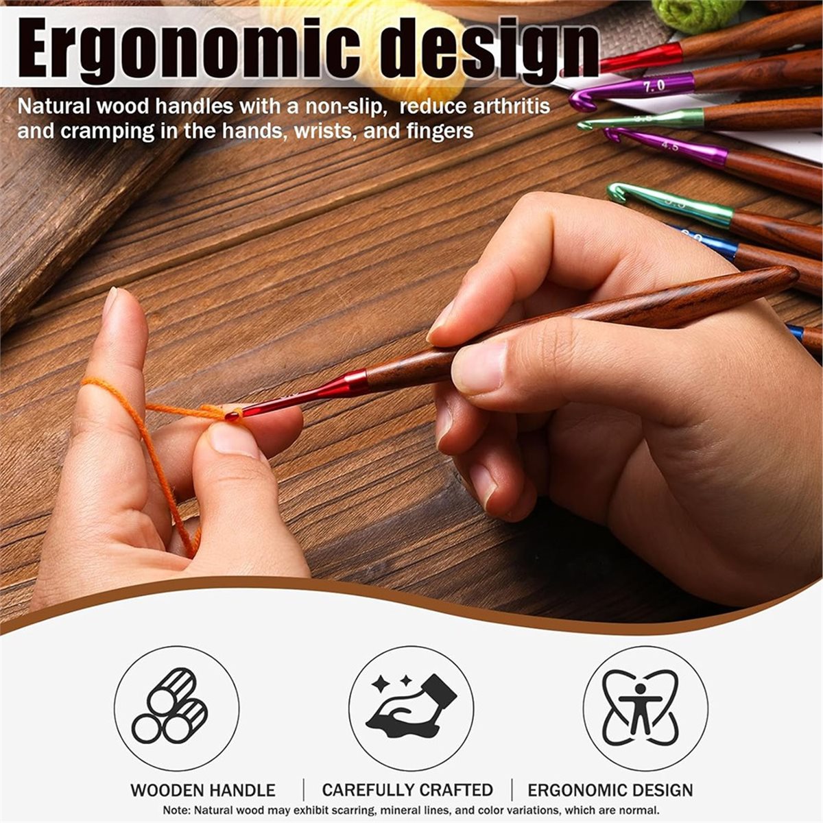2026 Yeni Tığ Seti, Artritli E - Wooden Crochet Hooks Ergonomic Handle incelemesi ve fiyatı