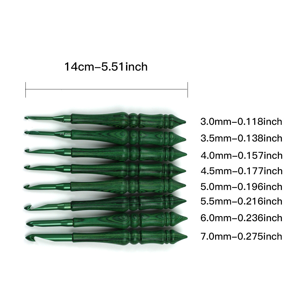 8 Parçalı Yeşil Sentetik Ahşap - Wooden Crochet Hooks Ergonomic Handle incelemesi ve fiyatı