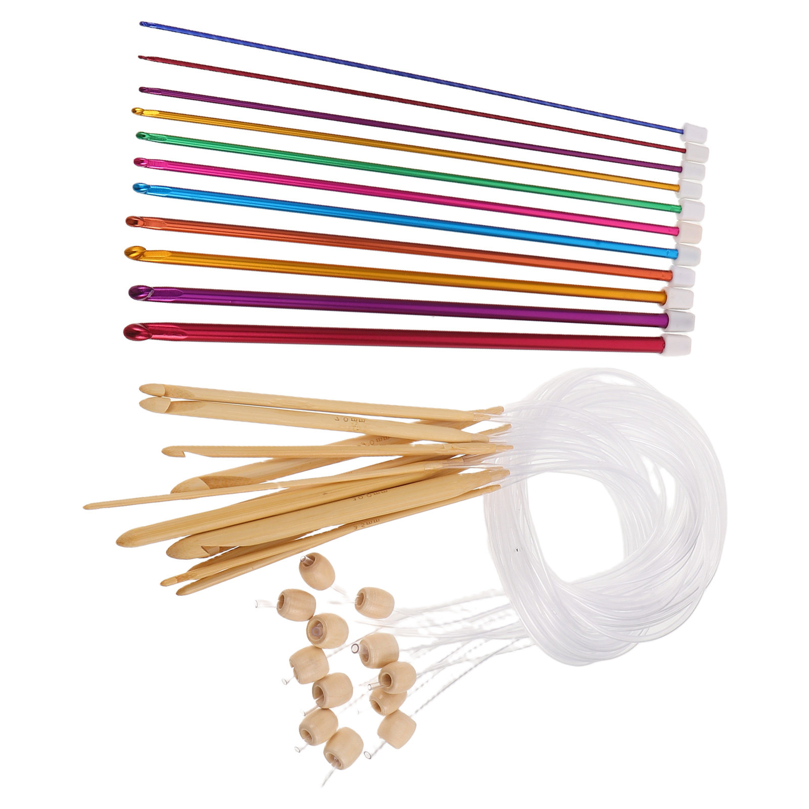 1 Set Canlı Renkli Örgü İğnesi - Wooden Crochet Hooks Ergonomic Handle incelemesi ve fiyatı