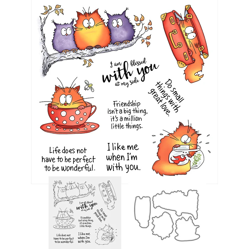 Kawaii Yağlı Kediler Baykuş Ke - Clear Silicone Stamps For Card Making incelemesi ve fiyatı