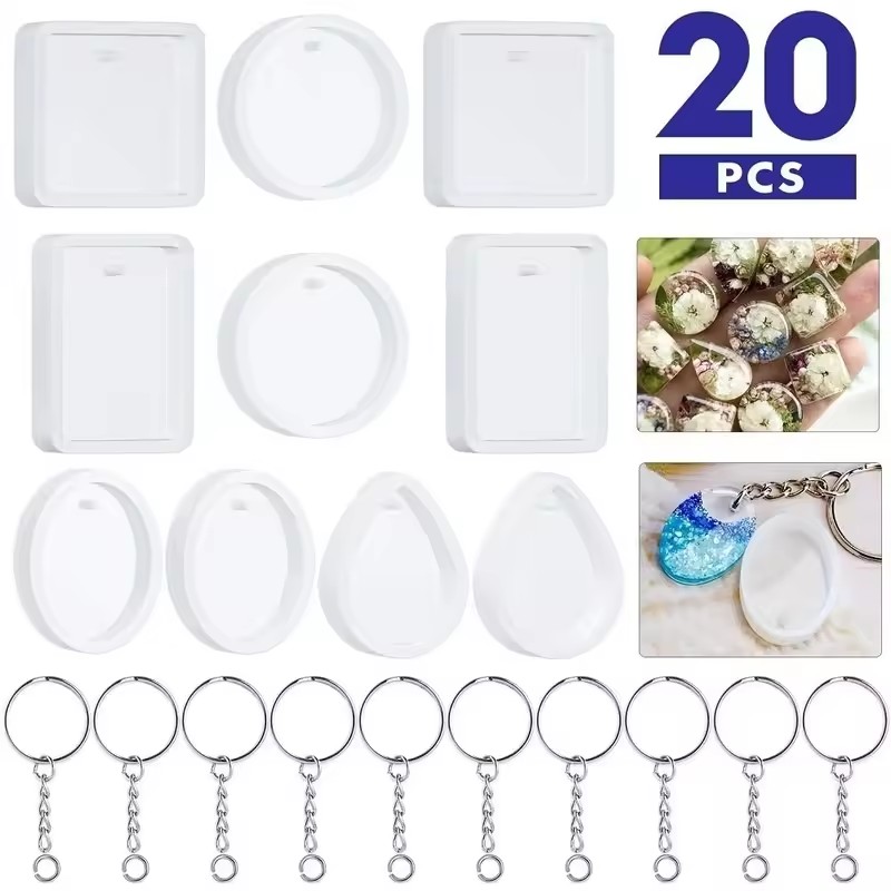 20 Adet/Set Kendin Yap Anahtar - Silicone Epoxy Resin Molds Set incelemesi ve fiyatı